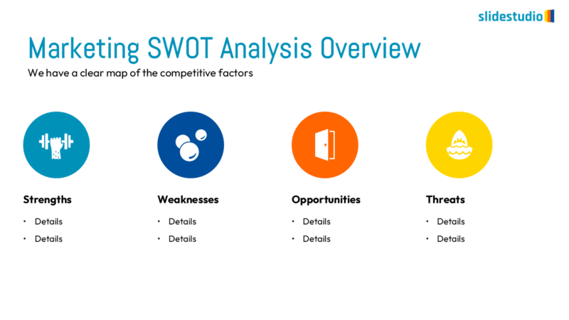 Marketing SWOT Analysis Overview Slide Design