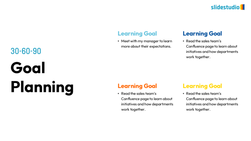 30-60-90 Goal Planning Slide Design
