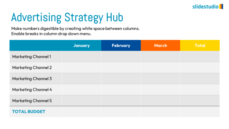 Advertising Strategy Hub Slide Design