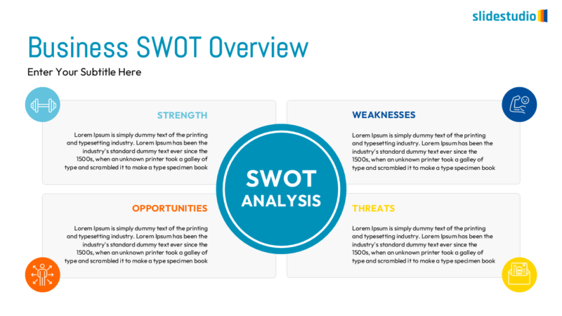 Business SWOT Overview Slide Design