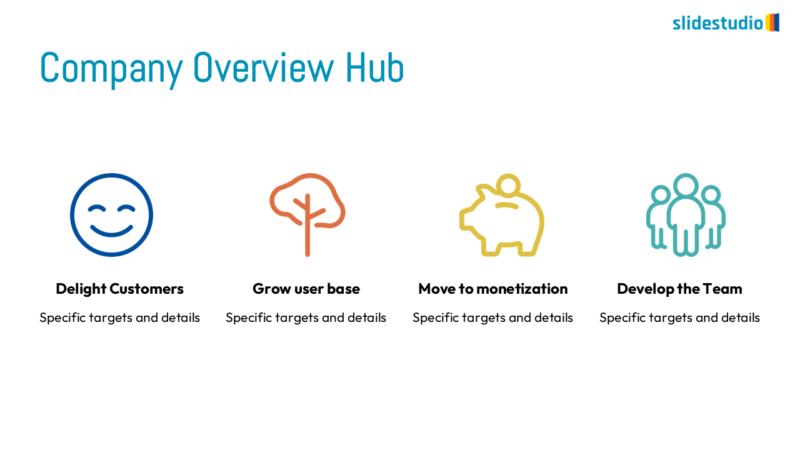 Company Overview Hub Slide Design