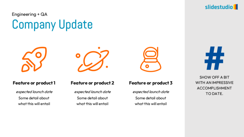 Company Update Hub Slide Design