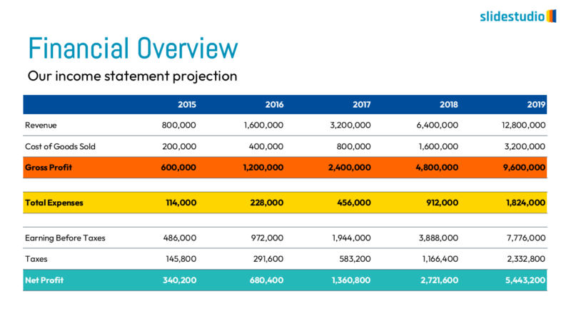 Financial Overview Infographic Slide Design