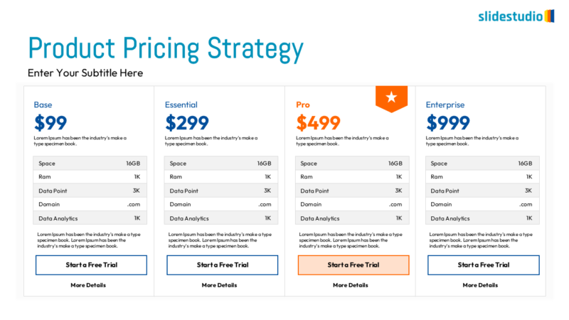 Product Pricing Strategy Slide Design