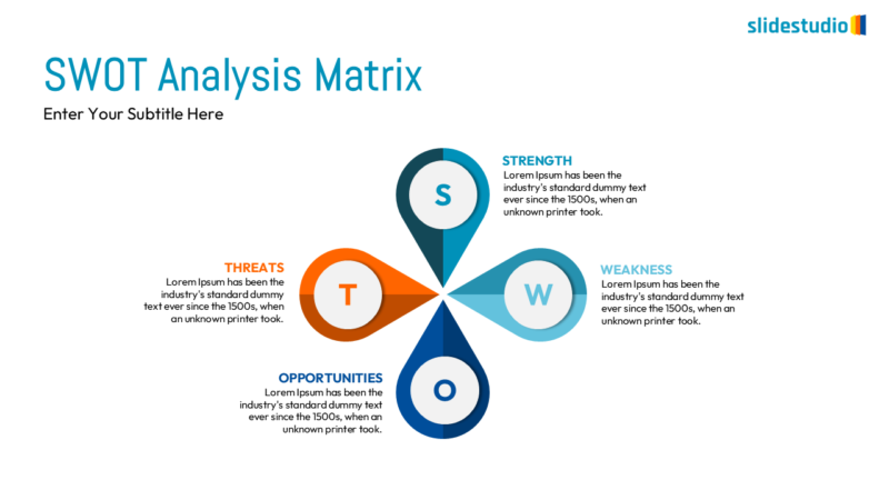 SWOT Analysis Matrix Slide Design